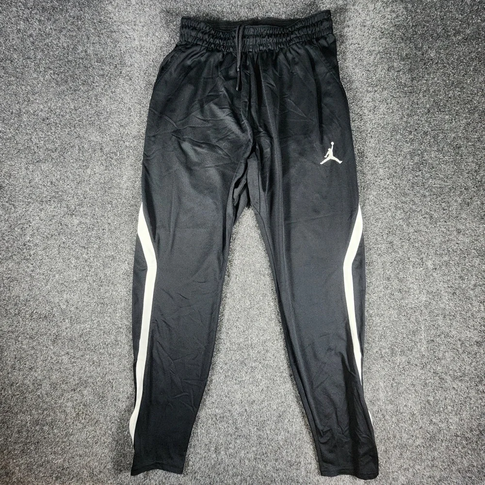 Jordan 23 Alpha Dry Training Pants Mens L Black White Stripe Ankle Zip